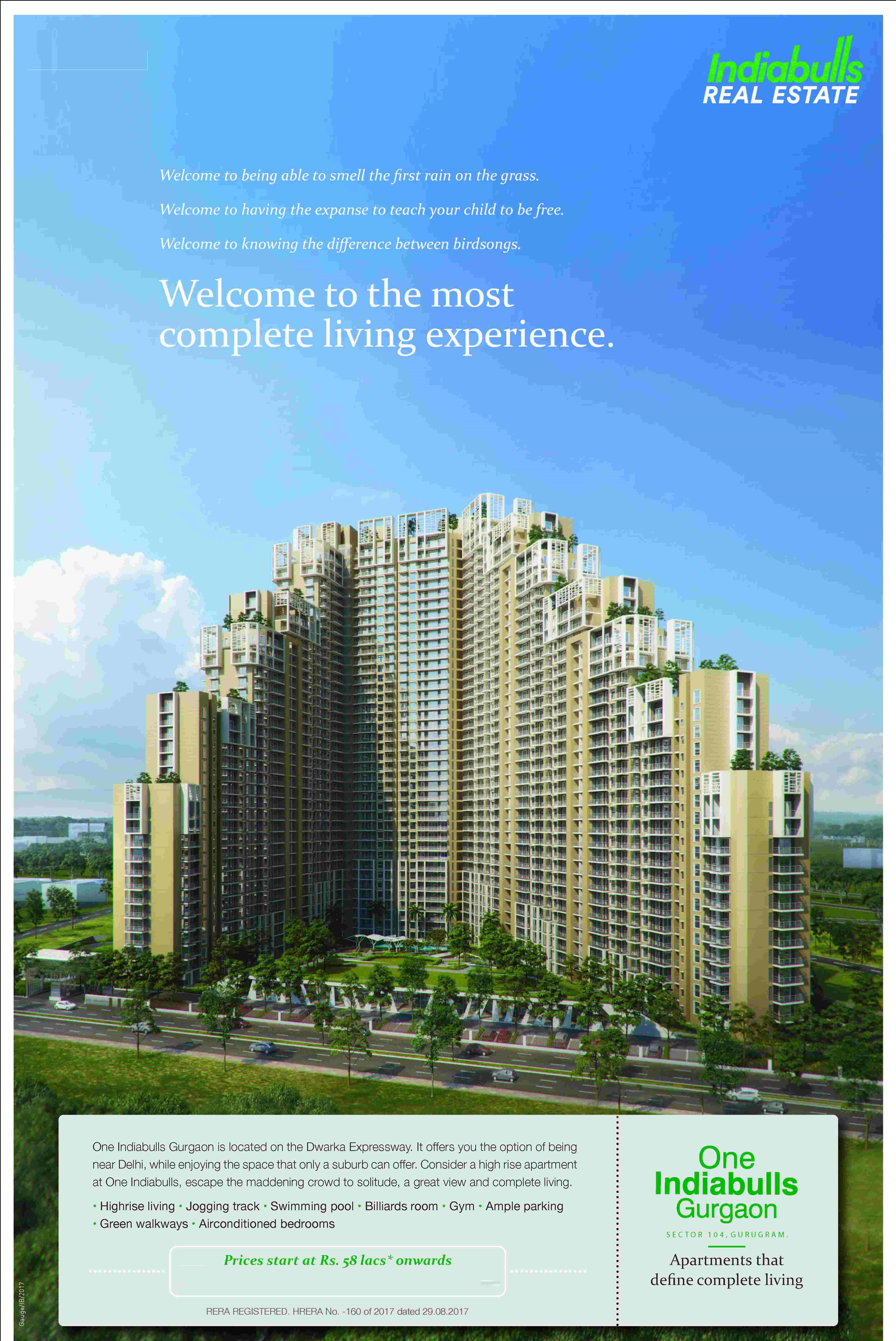 Welcome to the most complete living experience at One Indiabulls in Gurgaon